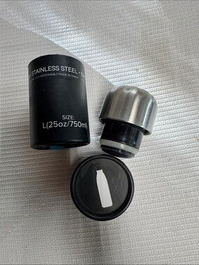Swell Black and Silver Stainless Steel Bottle Cap and Sleeve Set